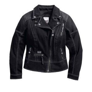 Harley-Davidson® Women's Specter Coated Denim Riding Jacket, Black 97160-17VW